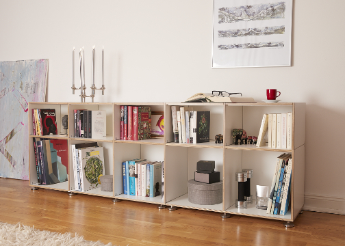 rio-regalsystem weisses Sideboard mit Ausgleichsboden