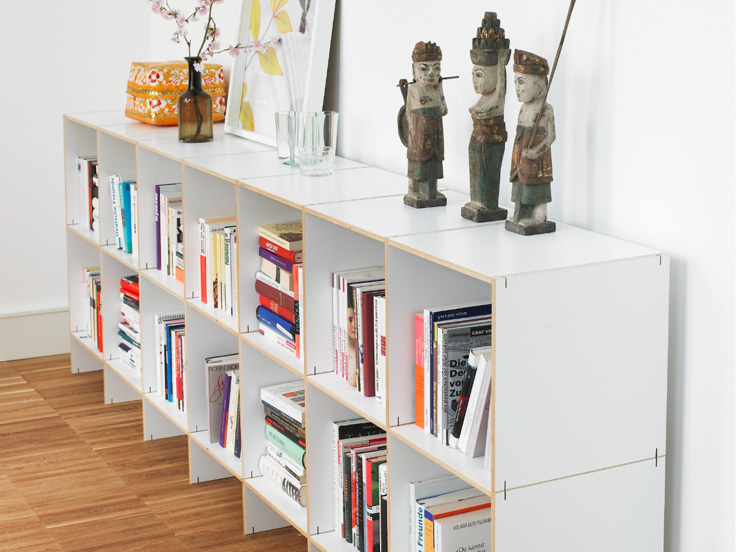 Modulares Bücherregal aus Birkenschichtholz