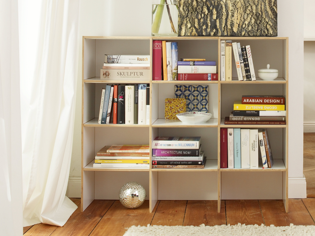 Modulares Bücherregal mit Wachstumspotential