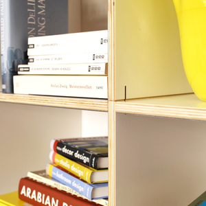 Modulansicht Bücherregalsystem Hannover Birkenschichtholz 12 mm stark