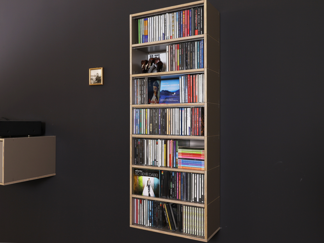 Erweiterbare CD Regale aus Birke