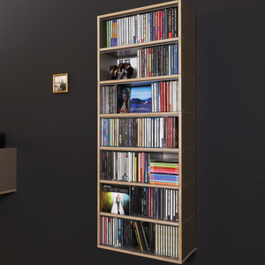 Erweiterbare CD Regale aus Birke