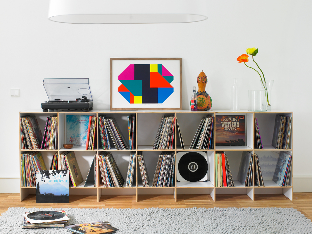 LP-Regal aus Birken-Multiplex für Schallplatten. Erweiterbar, umbaubar und sehr hohe Qualitätsansprüche