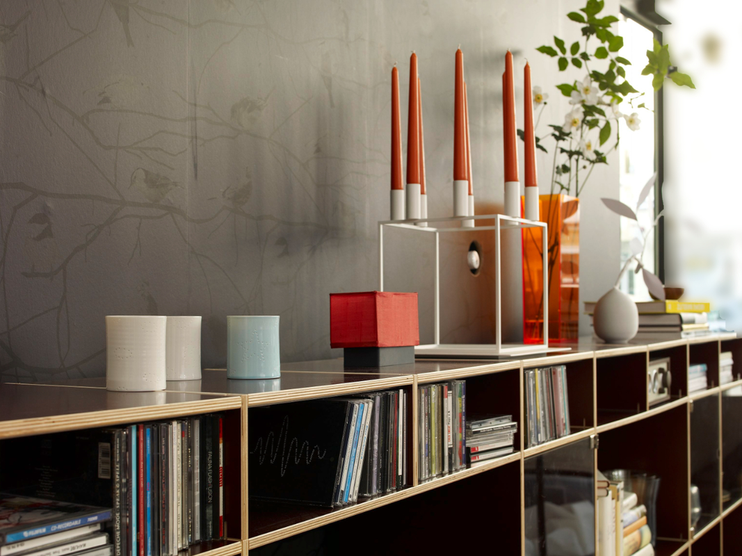 Sideboard aus Birkenholz mit Fächern für CD's und Schallplatten
