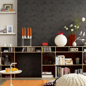 Ein Sideboard mit Vitrinentüren aus klarem Plexiglas