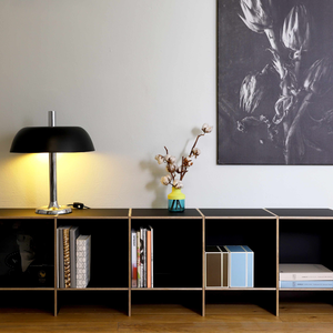Modulares Sideboard aus Birkenschichtholz in Schwarz