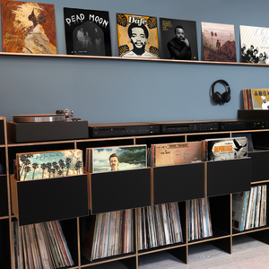 Vinylregal Wien mit Tip-On Schubladen und Stöberfächern für den Schallplatten Liebhaber