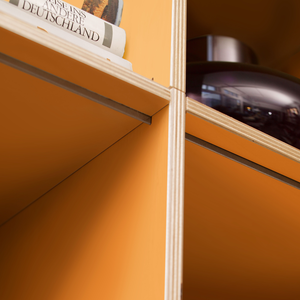 Individuell konfigurierbare Wohnregale aus Holz im modularen Stecksystem. erweiterbar und umbaubar